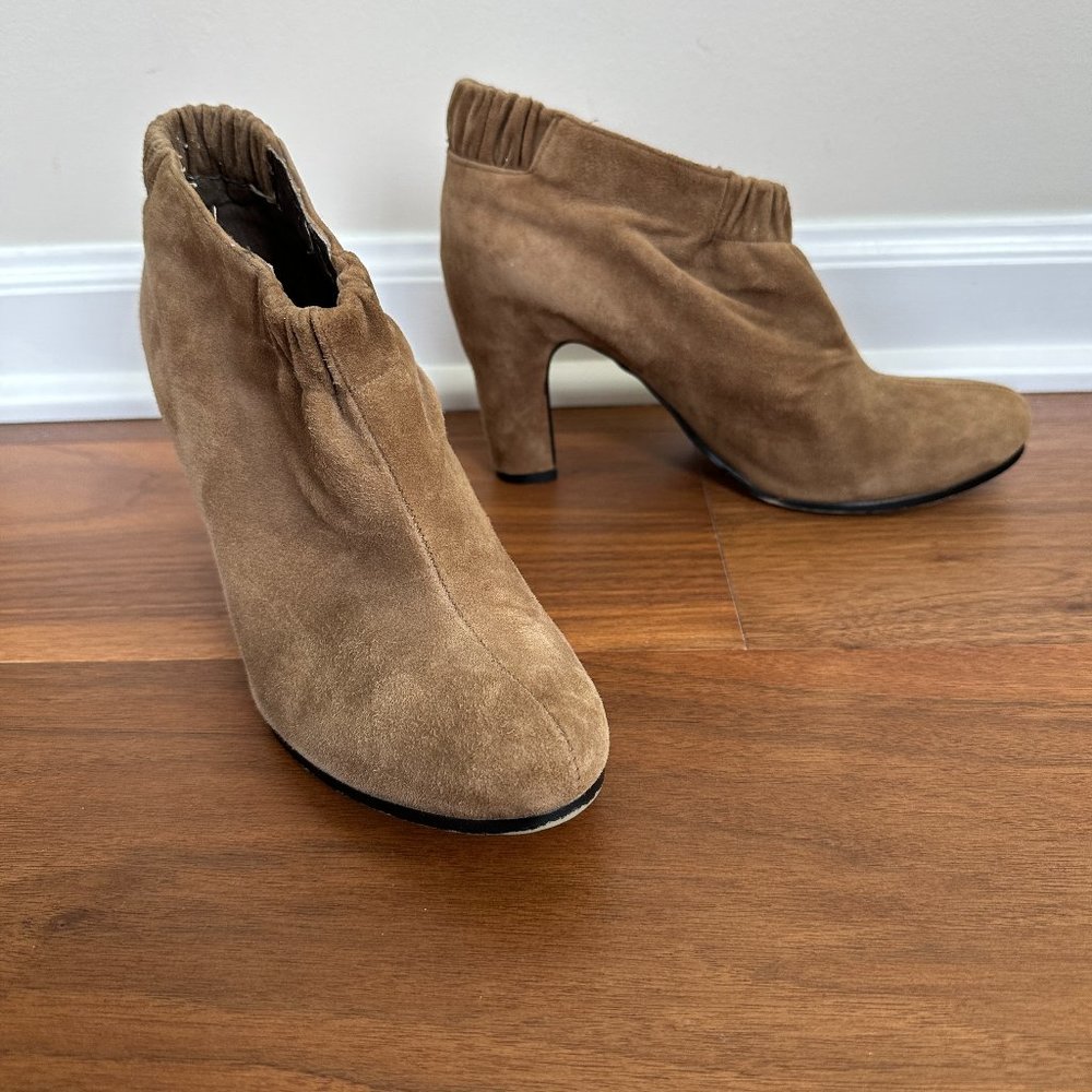 Sam Edelman Simone Booties Brown Suede Elastic Ankle Boots Women's 7.5 M